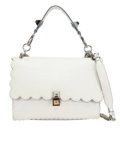 Medium Scalloped Kan I, &pound;595, Handbags, White, Leather, Front view